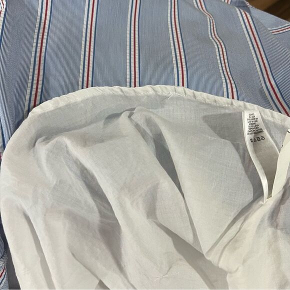 Vineyard Vines Stripped V-Neckline Waist Wrap Blue White Red Mini Dress Sz 2 - Picture 9 of 13